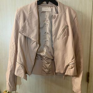 Pastel pink faux leather jacket blank nyc